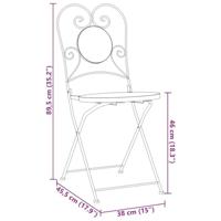 Bistrostoelen 2 st inklapbaar keramiek zwart en wit - thumbnail