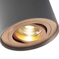 QAZQA Spot grijs met koper draai- en kantelbaar - Rondoo Up - thumbnail