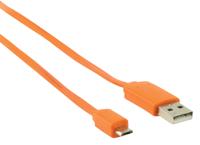 Micro USB kabel plat (oranje 1m) voor o.a. smartphones - thumbnail