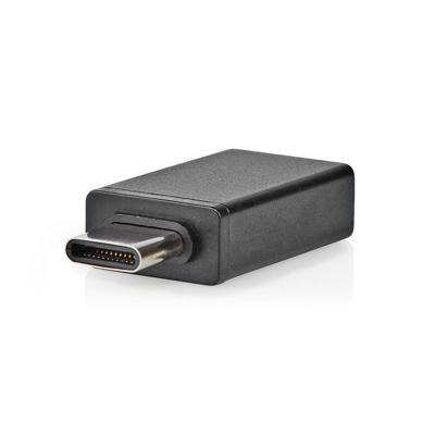 Nedis USB-C Adapter | USB 3.2 Gen 1 | USB-C Male | USB-A Female | 5 Gbps | OTG | Rond | Vernikkeld | Zwart | Doos - CCGB64915BK
