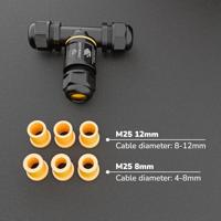 Kabelverbinder - T-vorm - IP68 waterdicht - Koppelstuk - Geschikt voor 4-12mm kabeldikte - thumbnail