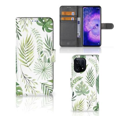 OPPO Find X5 Hoesje Leaves | Portemonnee hoesje OPPO Find X5 Hoesje Leaves | Portemonnee hoesje
