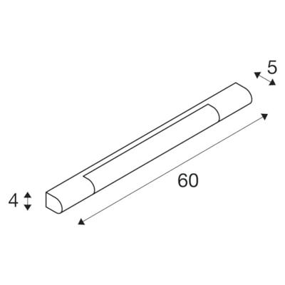 SLV Badkamer wandlampTrukko 60cm chroom - 149762