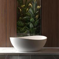 Wiesbaden Waive Vrijstaand Ligbad 160x95cm - Solid Surface Mat Wit - thumbnail