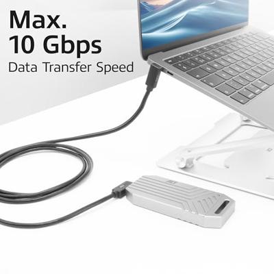ACT AC7480 USB 3.0 Kabel | 10Gbps 60W USB Type-C® (haaks links/rechts) naar USB Type-C® (haaks boven/beneden) | Zwart | 50 cm