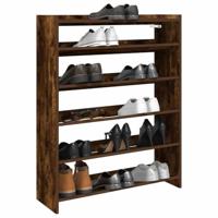 VidaXL Schoenenrek 80x25x100 cm bewerkt hout gerookt eikenkleurig - thumbnail
