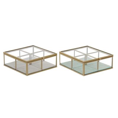 Doos-Juwelenkistje DKD Home Decor Groen Lichtgrijs Metaal Kristal 15 x 15 x 5,5 cm (2 Stuks) Doos-Juwelenkistje DKD Home Decor Groen Lichtgrijs Metaal Kristal 15 x 15 x 5,5 cm (2 Stuks)