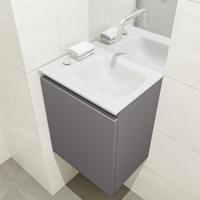 MONDIAZ OLAN 40cm toiletmeubel dark grey. LEX wastafel talc rechts geen kraangat - thumbnail