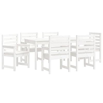 7-delige Tuinset massief grenenhout wit