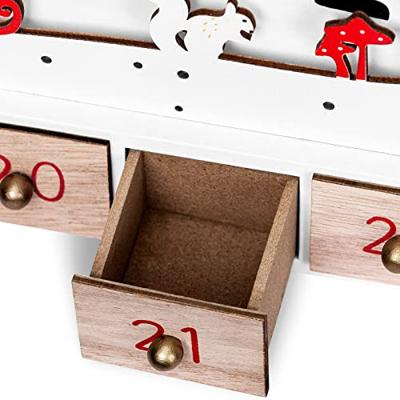 Adventskalender kerstman hout met LED Adventskalender kerstman hout met LED