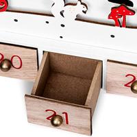 Adventskalender kerstman hout met LED - thumbnail