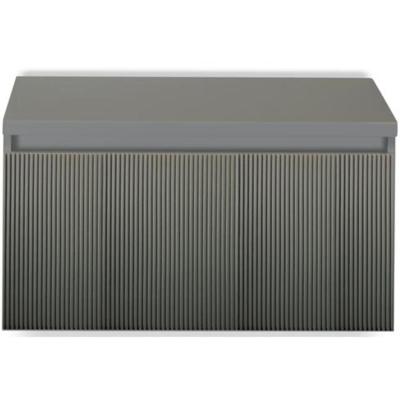 Frozen 3D Badmeubelset 80 cm - Greeplijst in Kleur - Inclusief Wastafelbovenblad Petrol Mat