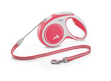 Flexi New Comfort - Hondenriem - Koord - Rood - M - 5M