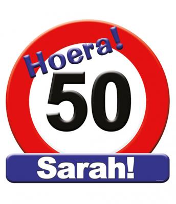 Paperdreams Kroonschild verkeersbord- 50 jaar sarah