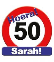 Paperdreams Kroonschild verkeersbord- 50 jaar sarah - thumbnail