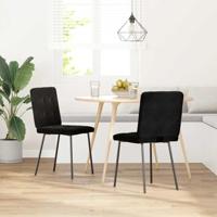 Eetkamerstoelen 2 st fluweel zwart - thumbnail