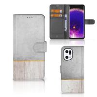 OPPO Find X5 Pro | Book Style Case | Wood Concrete | Portemonnee hoesje - thumbnail