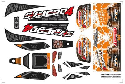 Team Corally - SYNCRO 4 - Decal sheet - Orange (C-00180-1055-1O)