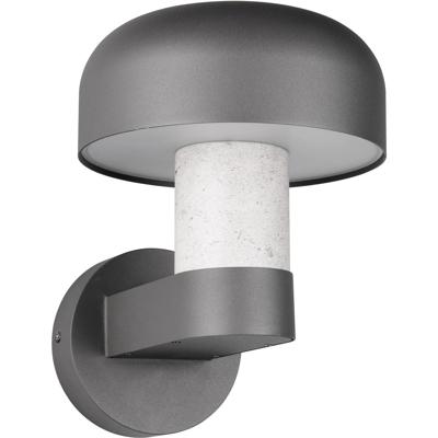 Betongrijze LED Buiten Wandlamp - E27 Fitting - IP54 - Aluminium