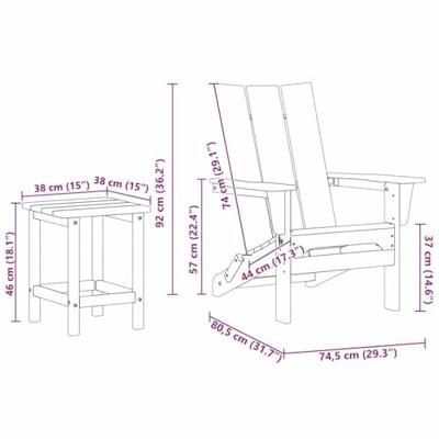 Tuinstoel 3 pcs Zwart 80.5 x 74.5 x 92 cm Polyetheen