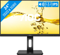 Aoc Monitor, 24P2C, 60 Cm (23,8 Inch), Hdmi, Displayport, Usb-C Docking, Usb Hub, 4 Ms Responstijd, 1920X1080, 75 Hz, Pivot, Zwart - thumbnail