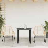 3-delige Tuinset met kussens poly rattan glas bruin - thumbnail