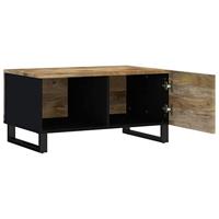 Salontafel 80x50x40 cm massief mangohout en bewerkt hout - thumbnail