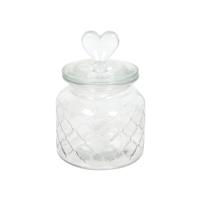 Voorraadpot glas hart 10,5x17cm - thumbnail