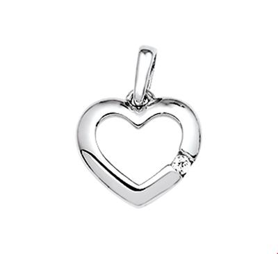 Hanger Hart zilver-zirconia Hanger Hart zilver-zirconia