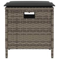 5-delige Tuinset met kussens poly rattan grijs - thumbnail