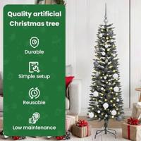 VidaXL Kunstkerstboom met 150 led groen 150 cm pvc en plastic en staal - thumbnail