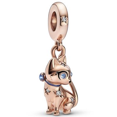 Pandora 782259C01 Hangbedel Sparkling Pet Cat rosekleurig-wit-blauw Pandora 782259C01 Hangbedel Sparkling Pet Cat rosekleurig-wit-blauw