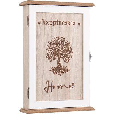 Sleutelkast - Trion Evim - Sleutelrek - Home - Wit/Hout - MDF