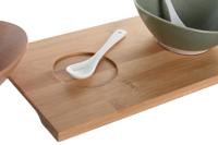 Set voor voorgerechtjes DKD Home Decor 29 x 15,5 x 1,5 cm Porselein Multicolour Bamboe Scandinavisch - thumbnail