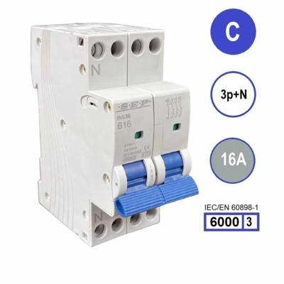 SEP krachtstroom installatieautomaat 16A INS36-3NC16 inst. 3p+n C16 6kA (36mm) 3101653016