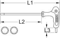 KS Tools 151.2687 Inbusschroevendraaier Sleutelbreedte (metrisch): 2.5 mm Afmeting, lengte: 142 mm - thumbnail
