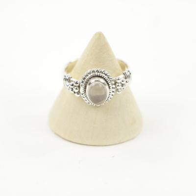 Zilveren Ring met Rozenkwarts Maat 18 (Sterling Zilver 925)