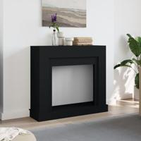 Haardombouw 100x30x87,5 cm bewerkt hout zwart - thumbnail