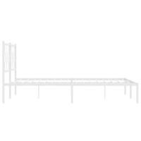 Bedframe met hoofdbord metaal wit 193x203 cm - thumbnail