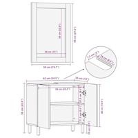 2-delige Badkamermeubelset massief mangohout - thumbnail