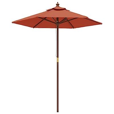 VidaXL Parasol met houten paal 196x231 cm terracottakleurig