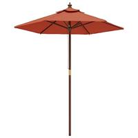 VidaXL Parasol met houten paal 196x231 cm terracottakleurig - thumbnail