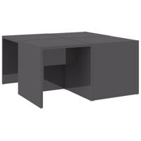 VidaXL Salontafels 4 st 33x33x33 cm bewerkt hout hoogglans grijs - thumbnail