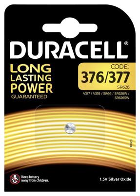Batterij duracell 377 duralock zilver oxide | 10 stuks