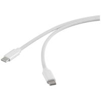 Renkforce USB-kabel USB 2.0 USB-C stekker, USB-C stekker 1.00 m Wit Met magnetische opwikkeling, Stoffen mantel RF-6437918 - thumbnail
