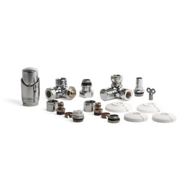 Riko luxe Thermostatische radiator aansluitset haaks verkeerd links Riko luxe Thermostatische radiator aansluitset haaks verkeerd links