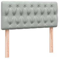 Boxspring met matras fluweel lichtgrijs 90x210 cm - thumbnail