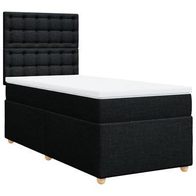 Boxspring met matras stof zwart 120x200 cm