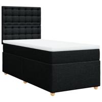 Boxspring met matras stof zwart 120x200 cm - thumbnail