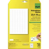 Sigel LA202 Universele etiketten 25.4 x 10 mm Papier Wit 4725 stuk(s) Weer verwijderbaar Inkjet, Laser (zwart/wit), Laser (kleur), Kopiëren (zwart/wit), - thumbnail